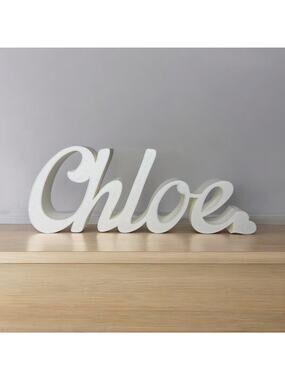 Chloe Name Sign White Freestanding Decor Personalized Gift Nursery